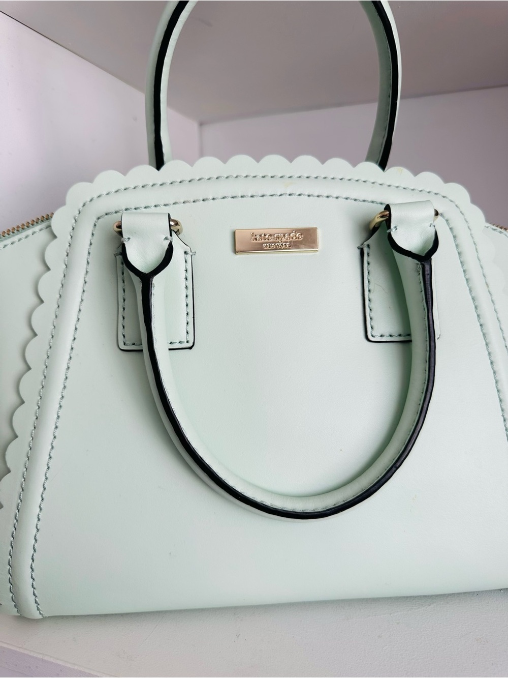 kate spade Mint Scalloped Satchel NWOT